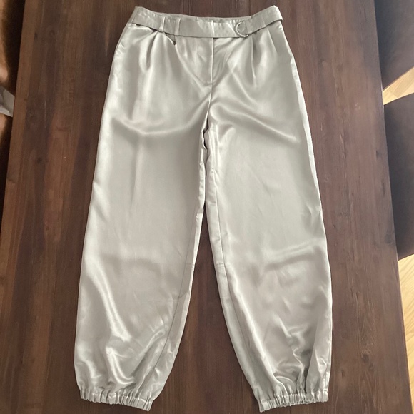 Maeve by Anthropologie Champagne Satin Jogger Pants - Picture 5 of 13